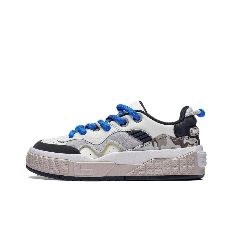 LiNing 001 UNBLOCK Anti Slip Wear Resistant Low Top Skateboard Shoes Men's Blue White-0