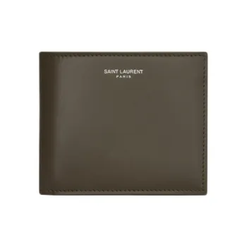 SAINT LAURENT Cow Leather Card Holder, Wallet Men's Light Musk