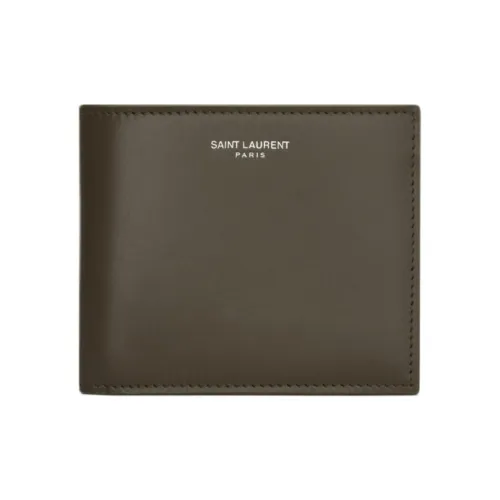 SAINT LAURENT Cow Leather Card Holder, Wallet Men's Light Musk