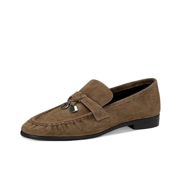 JESSICA SOPHIA British Loafers Casual Single Shoes 2cm Women's Black-2