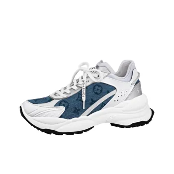 LOUIS VUITTON Run 55 Sneakers 'Denim Monogram Silver' Women's