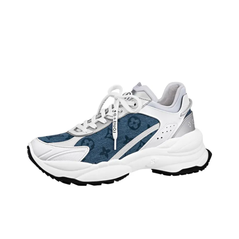 LOUIS VUITTON Run 55 Sneakers 'Denim Monogram Silver' Women's-0