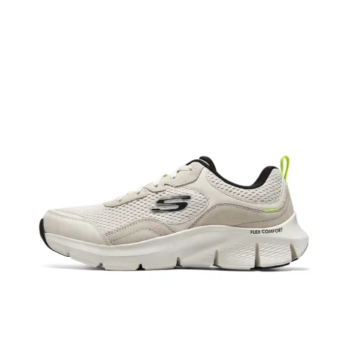 Skechers Flex Comfort Casual Shoes Men Low-Top Beige/White/Black/Green