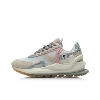 LiNing Fangyuan Eternal Running Shoes Women's Low Top Vanilla White/Tapioca Apricot/Water Gray Green