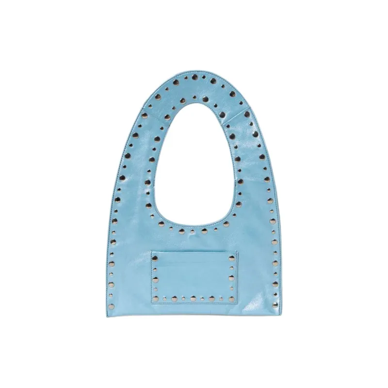 Gimaguas Leather Handbag Shoulder Bag Mini Women's Blue-0
