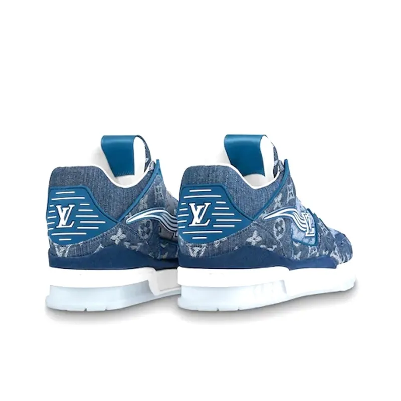 LOUIS VUITTON Trainer Ankle Sneakers 'Denim Monogram'-2