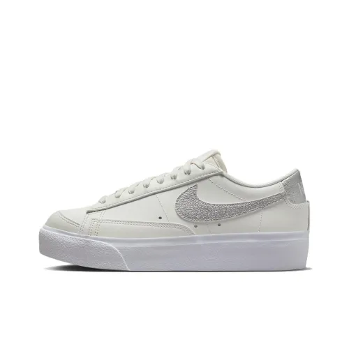 Nike Blazer Low Platform Summit White Metallic Silver Women's