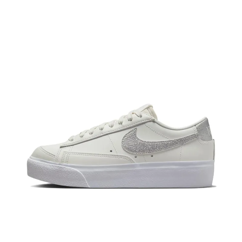 Nike Blazer Low Platform 'Summit White Sail White Metallic Silver' Women's-0