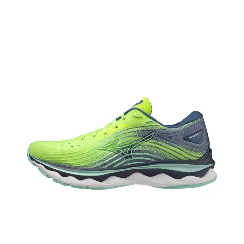 Mizuno Wave Sky 6 Running Shoes Women's Low-Top Green Gray