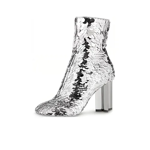 LOUIS VUITTON Silhouette Ankle Boots Women's Silver