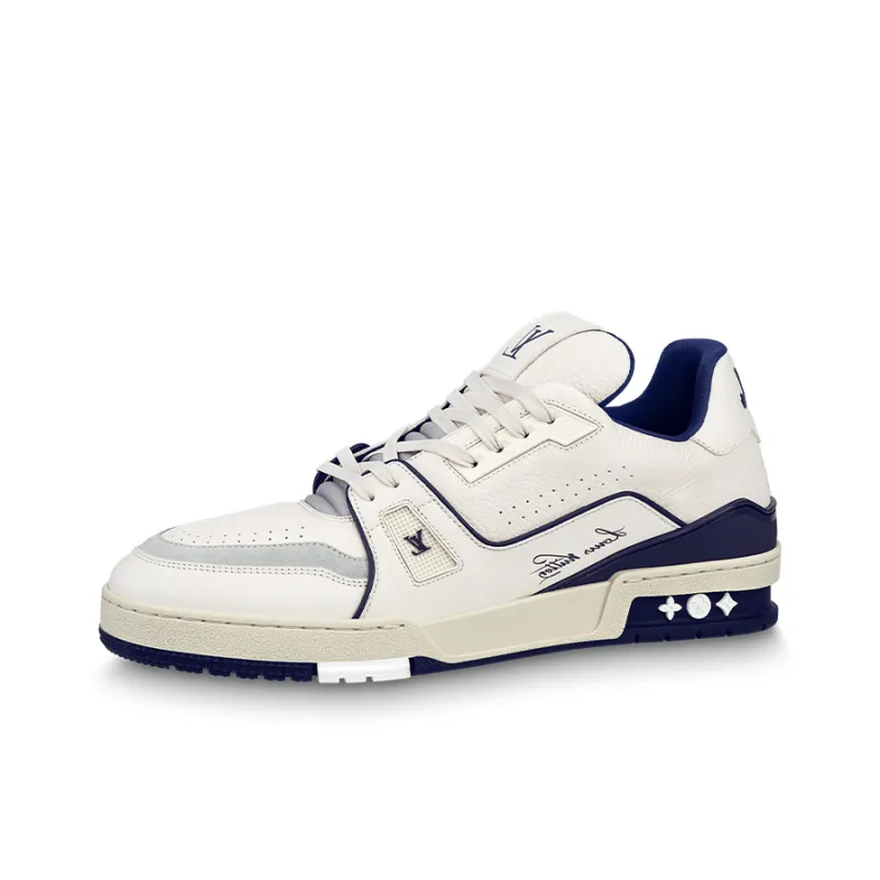 LOUIS VUITTON Lv Trainer Sneakers 'White Navy'-0