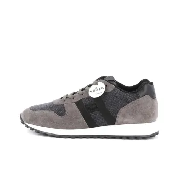 HOGAN H383 Abrasion Resistant Low Top Casual Shoes Men's Gray