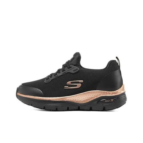 Skechers ARCH FIT SR Casual Shoes Women's Low-Top Black/Gold