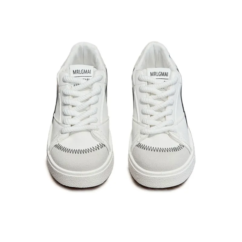 Medd Small White Shoes Lightweight Low-Top Skateboard Shoes Women's White-2