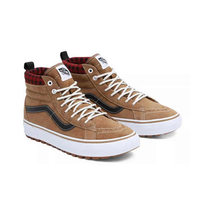 Vans Sk8 Hi MTE 1 Plaid Brown Red-2