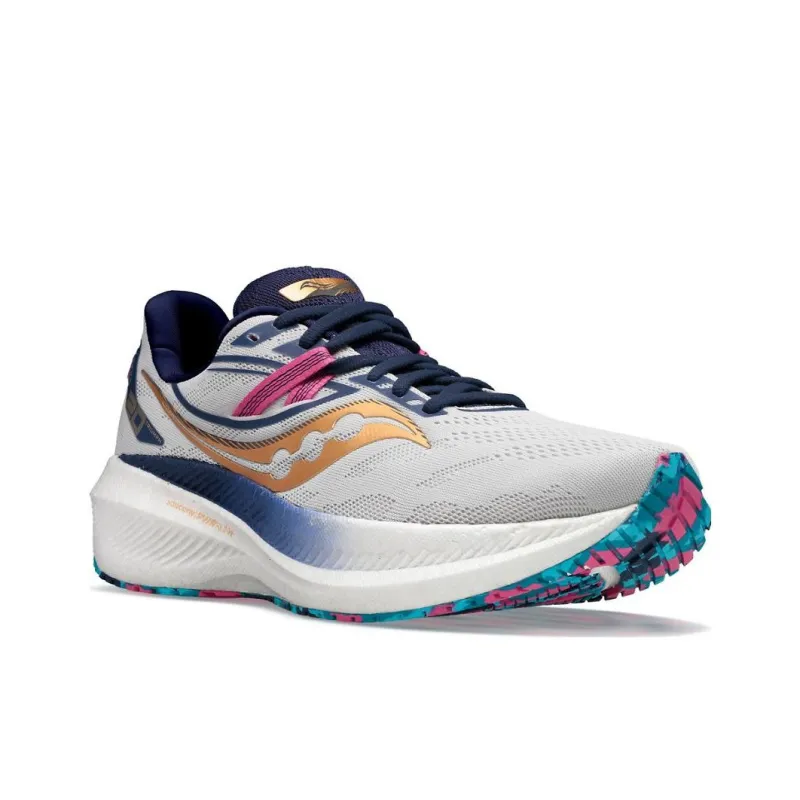 Saucony Triumph 20 Water-Resistant Cushioning With Breathable Coverage Low-Top Running Shoes Women's Gray Loose Fit-2