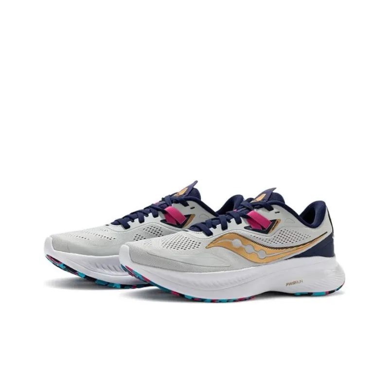 Saucony Guide 15 Guide Cushioning Rebound Low Top Running Shoes Women's Gray Gold-2