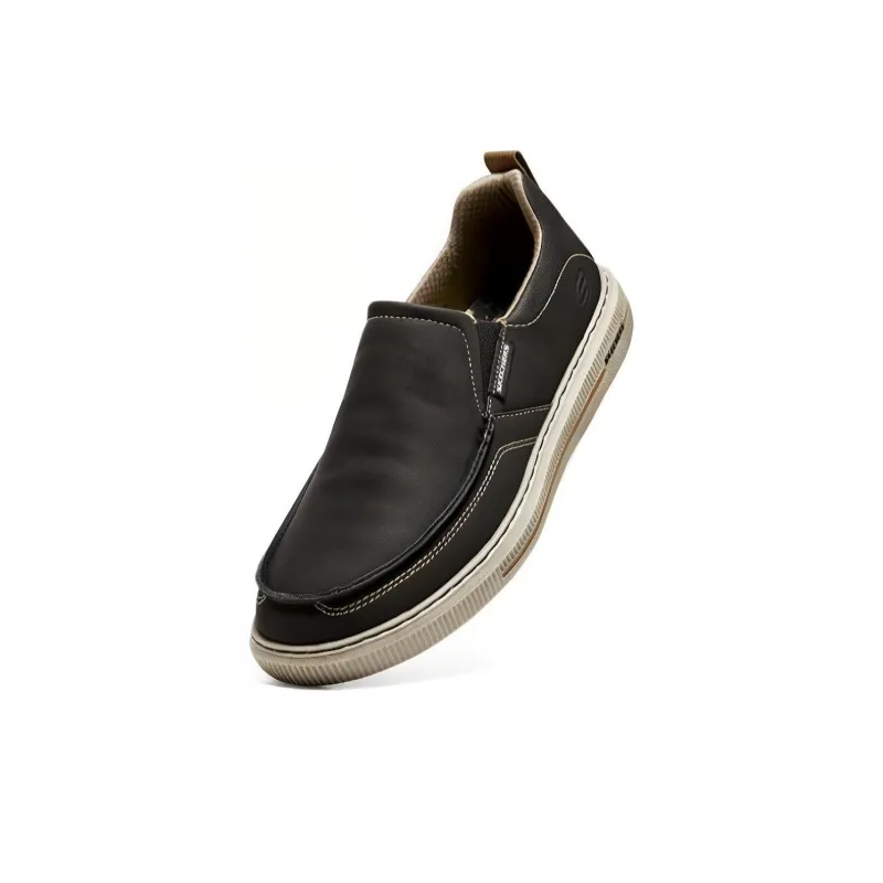 Skechers Pertola Cushioning Abrasion Resistant Lightweight Low Top Casual Shoes Men's Black-2