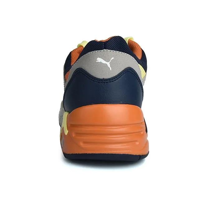 PUMA R698 Elemental Cushioning Breathable Moisture Wicking Low Top Running Shoes Unisex Orange gray blue-3