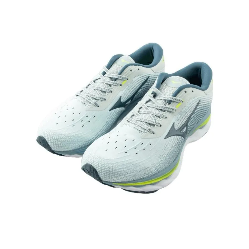 Mizuno Wave Sky 5 Wide Durable Breathable Low-Top Running Shoes Men's Gray Blue-1