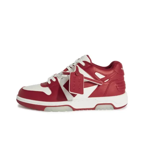OFF WHITE Out Of Office OOO Low Tops Burgundy White