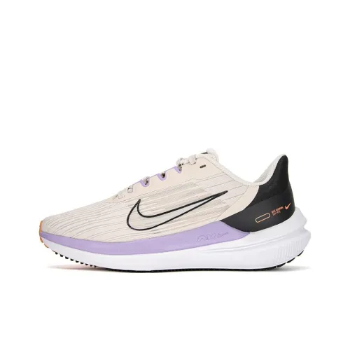 Nike Zoom Winflo 9 Running Shoes Women's Low-Top Beige/Purple/Black