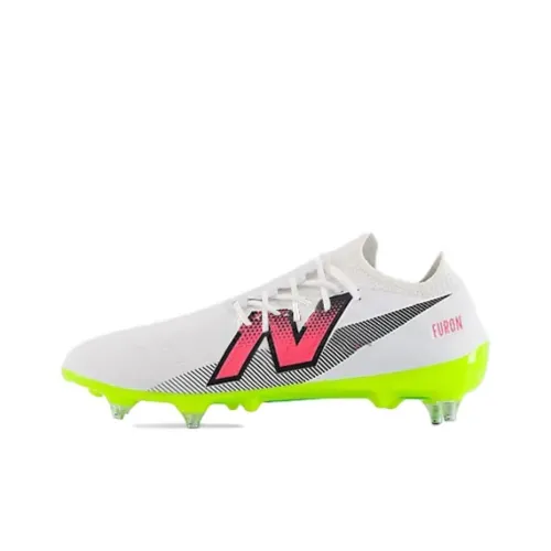 New Balance SG Metal Long Studs Anti Slip Wear Resistant Soccer Shoes Unisex White