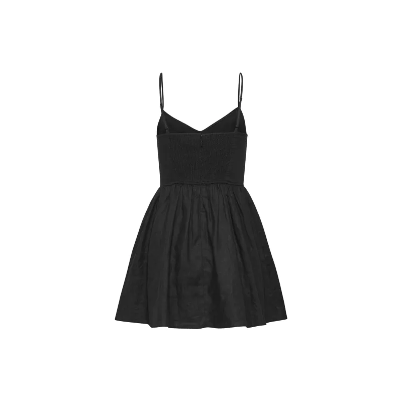 ARITZIA Wilfred Influence Linen Mini Dress Slip Dresses Women's Black-1