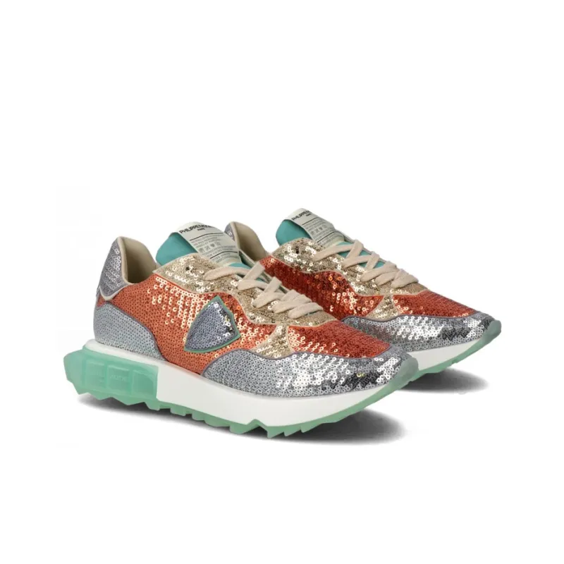 PHILIPPE MODEL La Rue Casual Shoes Women's Low-Top Bronze Silver-1