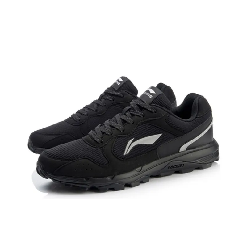 LiNing Gundam Cushioning Slip Resistant And Abrasion Resistant Low Top Long Distance Running Shoes Men's Standard Black-2