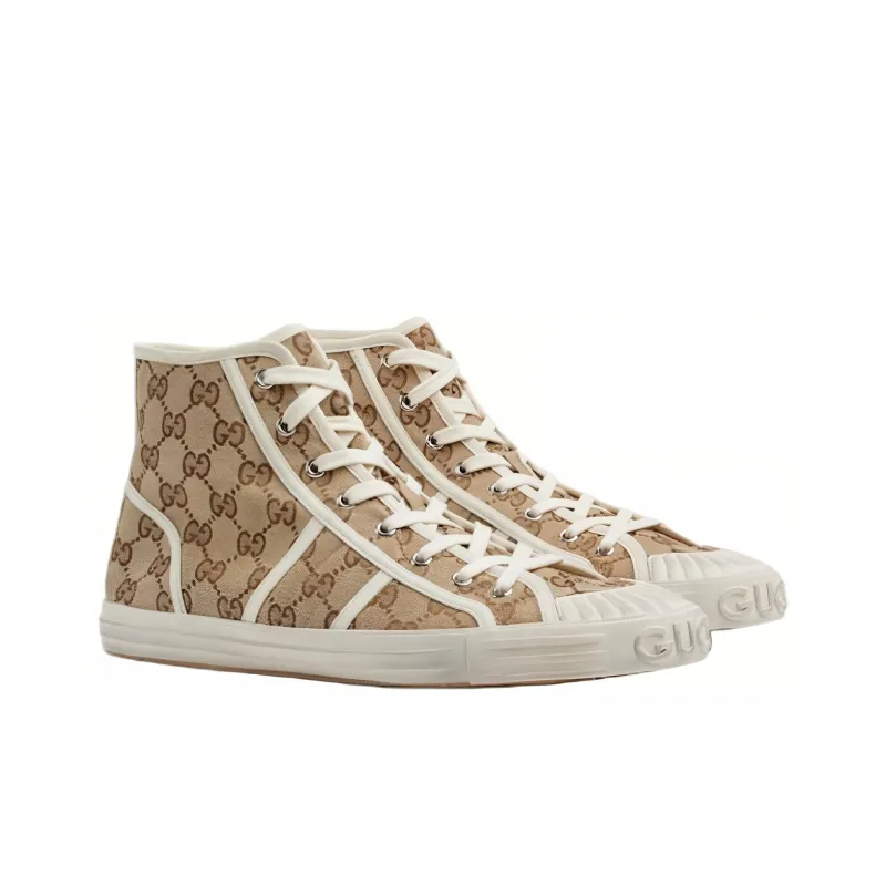 GUCCI Signature High Top 'GG Canvas Beige Ebony'-2
