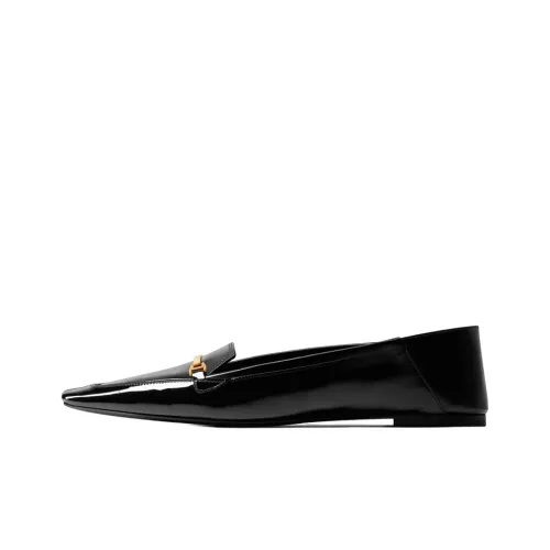 SAINT LAURENT Chris 05 Leather Ballerina Shoes