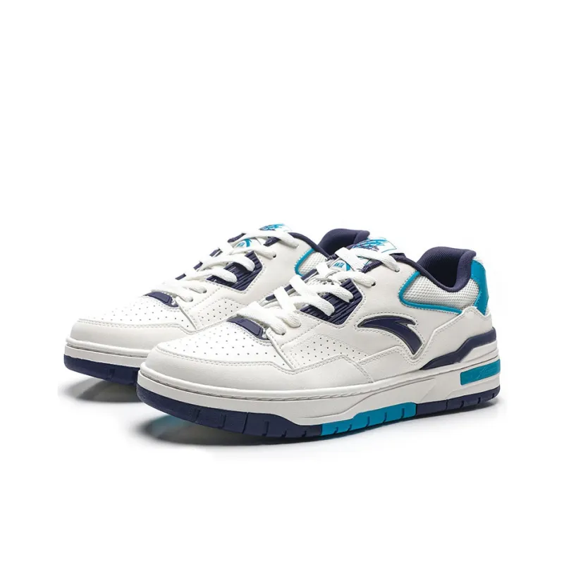 Anta Flame 4.0 Anti Slip Wear Resistant Low Top Skateboard Shoes Men's White Blue-2