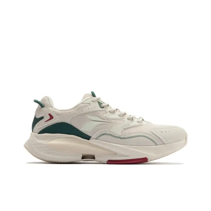 361° Type Anti Slip Wear Resistant Low Top Running Shoes Men's White Green-1