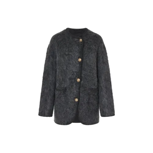 MOCO Velvet-feel Coat Women's Dark Heather Gray