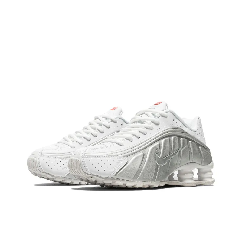Nike Shox R4 White Metallic Silver Women's-1