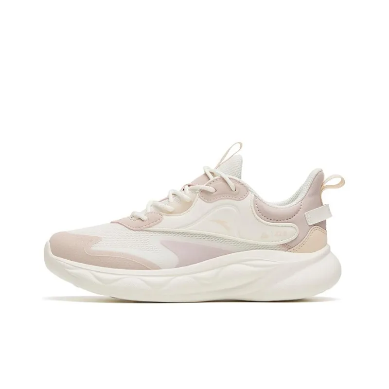 Anta Mianbomb 2 Cushioned Slip Resistant Abrasion Resistant Low Top Casual Running Shoes Women's White Gray-0