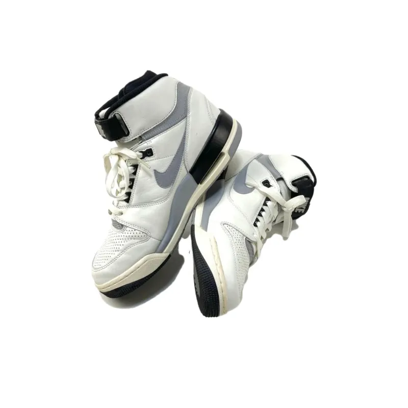 Nike Air Revolution Cushioning Anti-Slip And Wear-Resistant Mid-Top Vintage Basketball Shoes Unisex Gray Black White-2