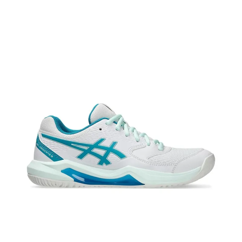 Asics Gel Dedicate 8 Abrasion Resistant Low Top Tennis Shoes Women's White Blue-1
