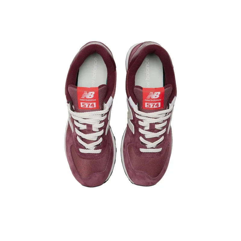 New Balance 574 Suede Maroon Grey-3