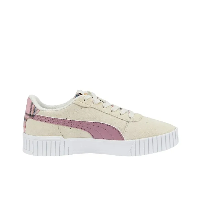 PUMA Carina 2.0 Anti-Slip Wear-Resistant Low-Top Skateboard Shoes Women's Beige Pink-1