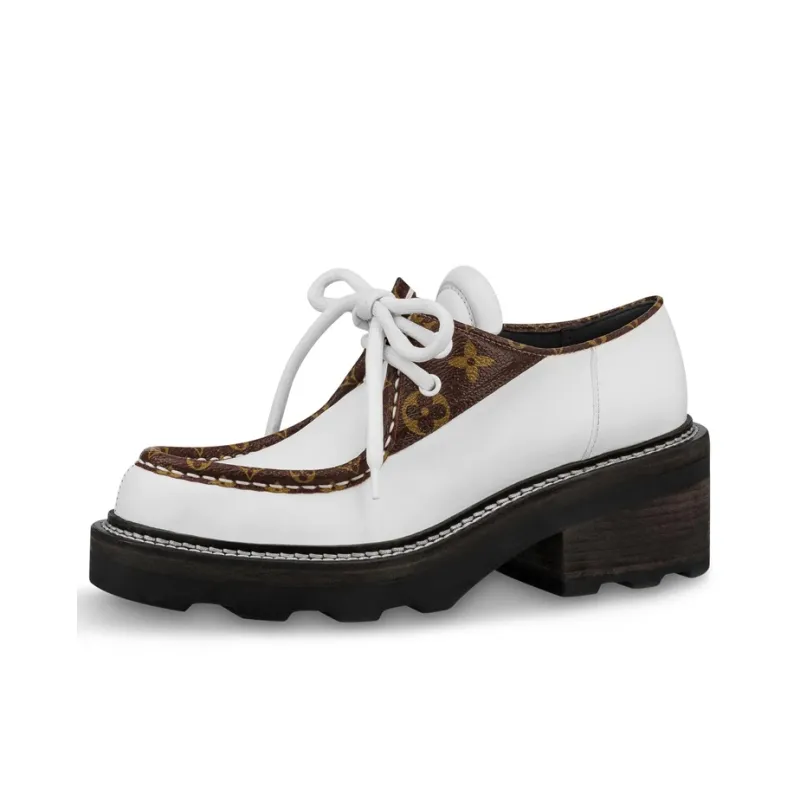 LOUIS VUITTON Beaubourg Platform Derby Shoes 'White' Women's-0