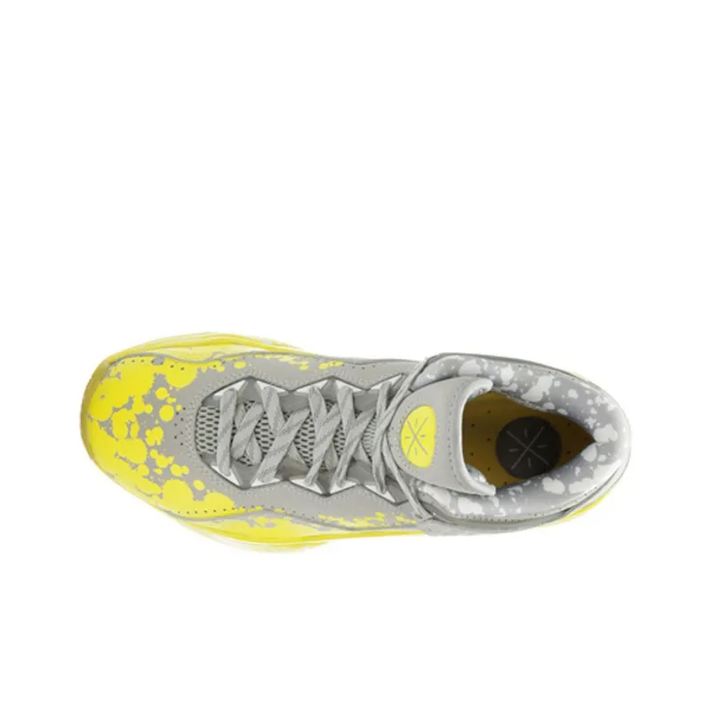 LiNing WOW 3 Way Of Wade 3 Lemon Drop Mid Top Basketball Shoes Men's Gray Yellow-2