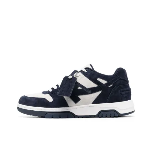 OFF-WHITE Out Of Office OOO Low Tops Navy Blue Suede