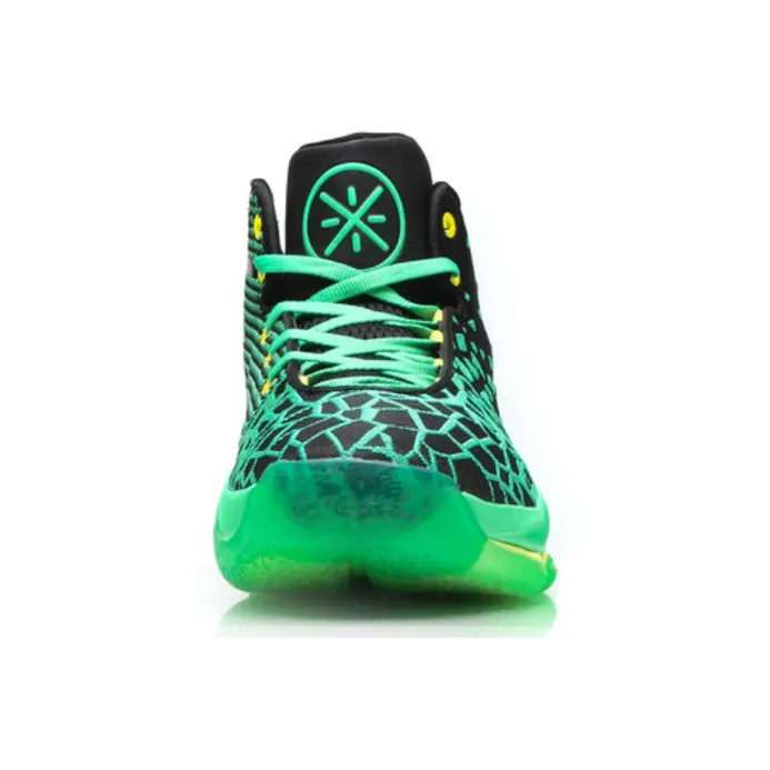 LiNing Wade Fission 3 Lightweight Anti Slip Mid Top Basketball Shoes Men's Neon Green-3