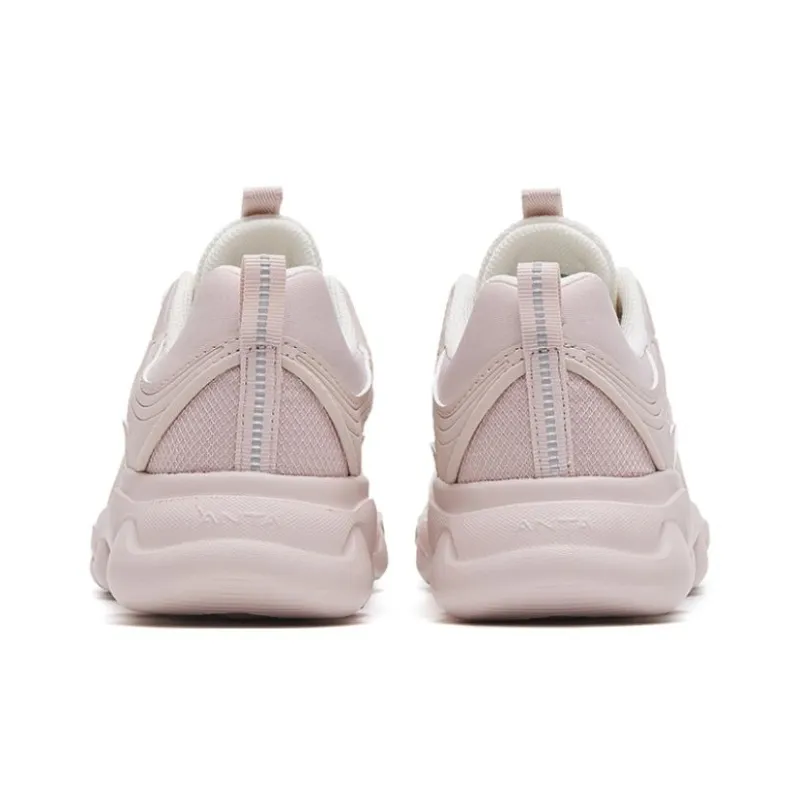 Anta Sheepskin Cushioning, Slip Resistant, And Abrasion Resistant Low Top Running Shoes Women's White Gray-3