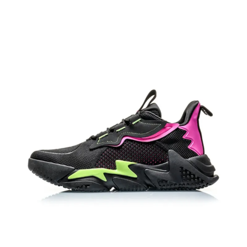 LiNing CF Cushioning Anti-Slip And Wear-Resistant Low-Top Casual Shoes Men's Black Purple-0