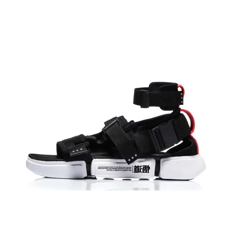 LiNing Platform Paris Fashion Apparel Zhou Beach Sandals Men's Black White-0