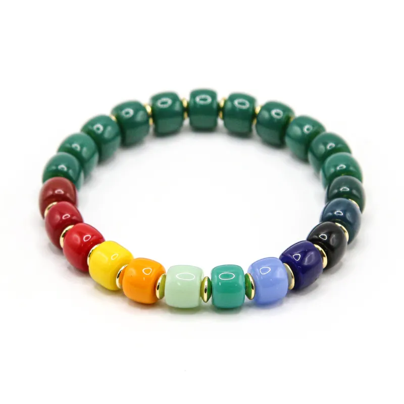 DRAGON LI Colored Glaze Jade Bracelets Unisex-5