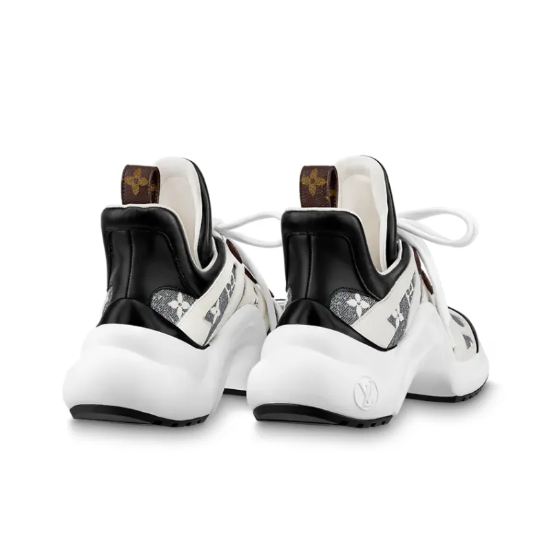 LOUIS VUITTON Archlight Slip Resistant Low Top Sports Casual Shoes Women's White Gray Brown-4